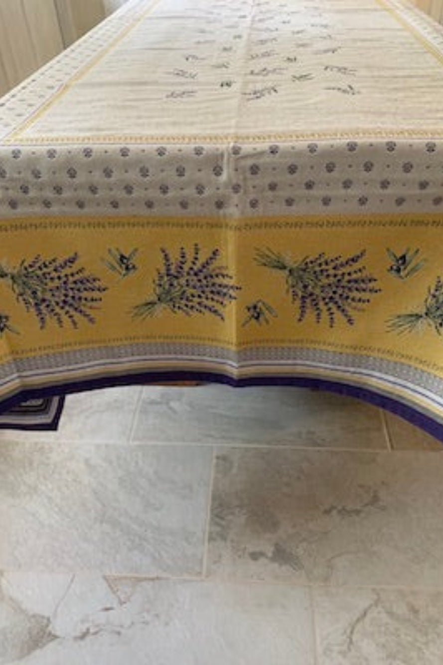 Yellow lavender Table cloth