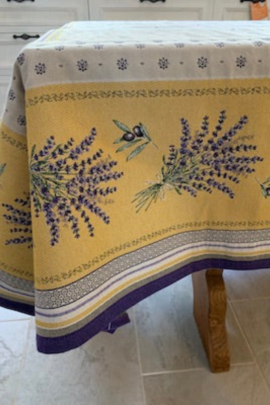 Yellow lavender Table cloth